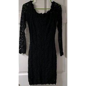 Womens Lg Blk Slipdress With Blk Lace Overlay ByJump Little Black Dress Romantic